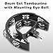EASTROCK Drum Set Tambourine with Mounting Eye Bolt,Tambourine for Drum Set,Hi Hat Tambourine Double Rows of Jingles(Black)