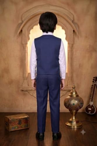 Image of 3-Piece Shirt, Trouser, Waistcoat with Bow-Tie Boy's Suit Set for Party, Wedding, Birthday VC405