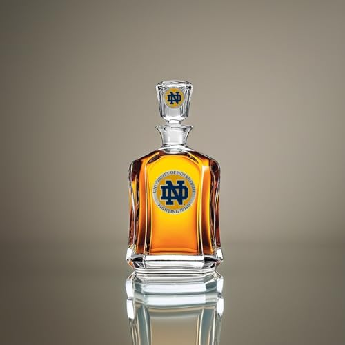 Image of Heritage Pewter Notre Dame Capitol Decanter | 24 OZ Whiskey Decanter for Liquor with Airtight Stopper | Expertly Crafted Pewter Glass