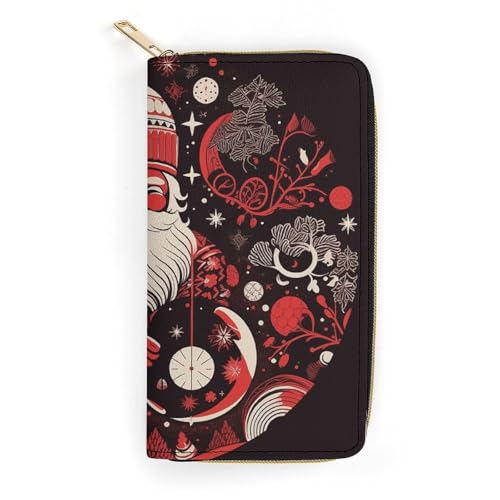Portefeuille porte-monnaie flocon de neige grand porte-cartes de crédit zippé chic Noël
