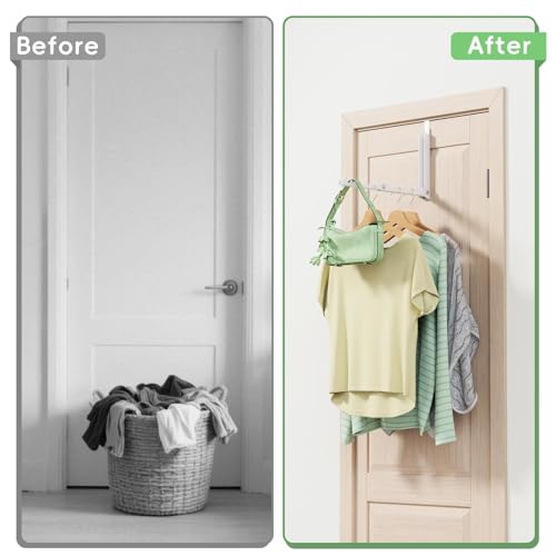 image for WLCSNG Over Door Hanger,Over the Door Clothes Hanger with 10 Ridges,Sp