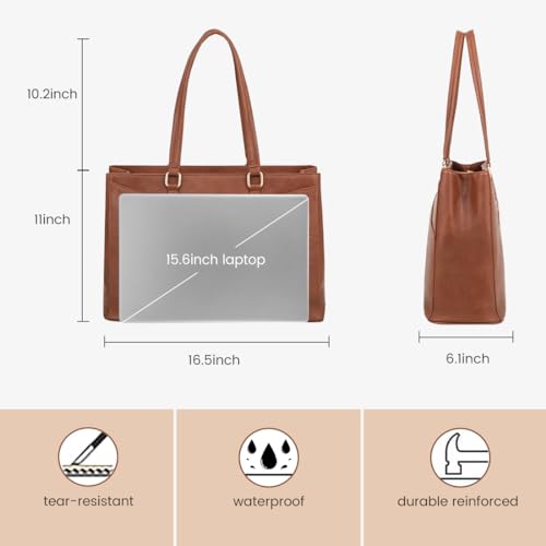 Image of LOVEVOOK Laptop Tote Bag for Women, Office Work Bag Briefcase fit for 15.6 inch Laptop, Large Capacity Teacher Computer Bag Handbag