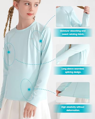 Angel season Long Sleeve Rash Guard and High Waist Flare Leggings with Pocket Bundle3