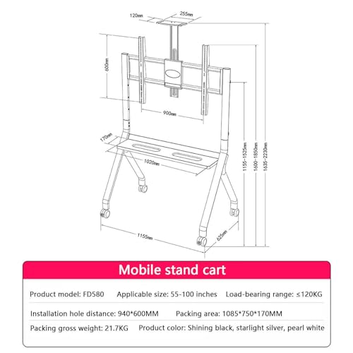 Soporte móvil para pizarra interactiva 55"-100" miniatura 2
