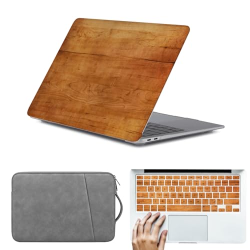 Carcasa MacBook Air 13 M4 M3 M2 de Madera Oscura con Bolsa