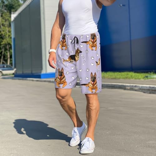 Mens Pajama Pants, Sleep Shorts Mens Pajama Shorts German Shepherd Dog No.1017 Lounge Shorts Pj Pants with Pockets4