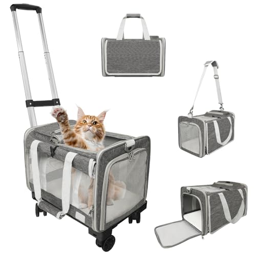 Pet Carrier with Wheels, Up to 25 lbs, Airline Approved