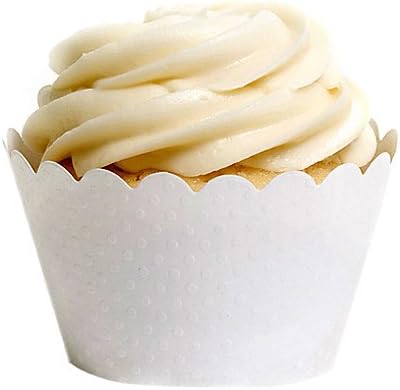 Dress My Cupcake Standard White Cupcake Wrappers, Set of 50