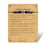 Palotay Evil Eye Bracelets Stress Anxiety Protection Bracelets for Women Men Anxiety Relief Item Gifts Eye