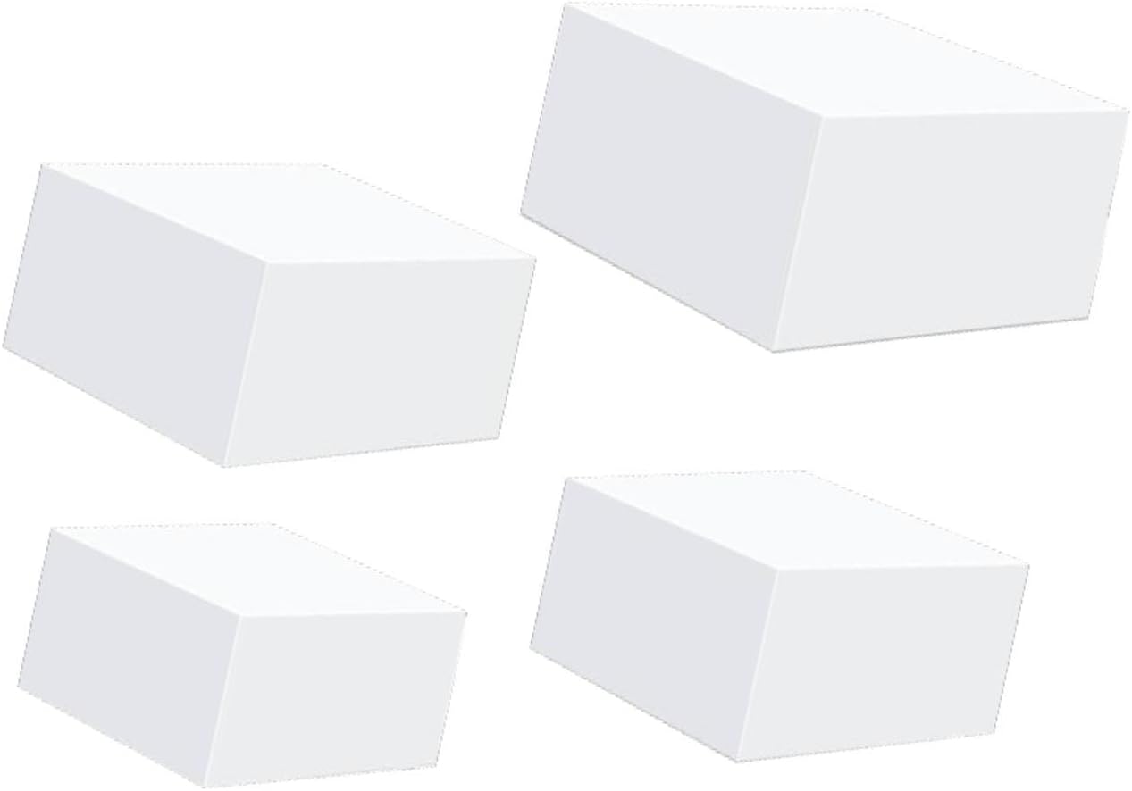 4X Acrylic Cube Display Box Riser Nesting Riser for Food Catering Collection White M
