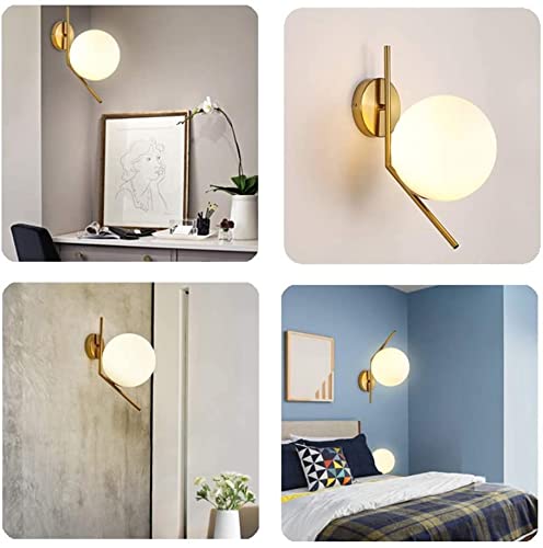 Image of WOKE Metal Modern Globe Shape Sconces E27 Holder Led Decorative Wall Decore Lamp for Living Room and Dining Hall (Down L Without Bulb) 78941, Gold