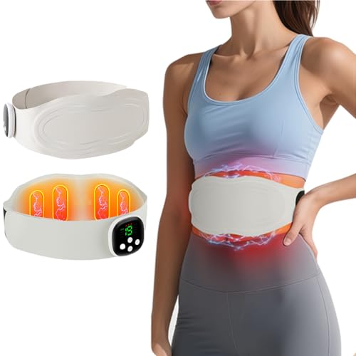 AILEDA EMS Electric Heating Waist Belt Wrap, EMS Cordless Heated Back Belt Abdomen Warmer Lumbar Support for Pain Relief of Stomach Muscle Abdominal, Suitable for Men Women