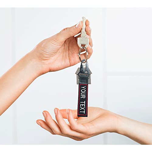 Customized Keychain, Personalized Embroidered Your Text Key Tag, Keyring Accessories Suitable For Car Motorcycle Scooters #TOP3
