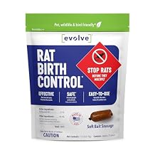 Evolve Rat Birth Control Soft Bait Sausages 1.5 lbs | Scientifically Proven Rat Population Control | Not a Poison, Long-Term Population Management Packaging May Vary