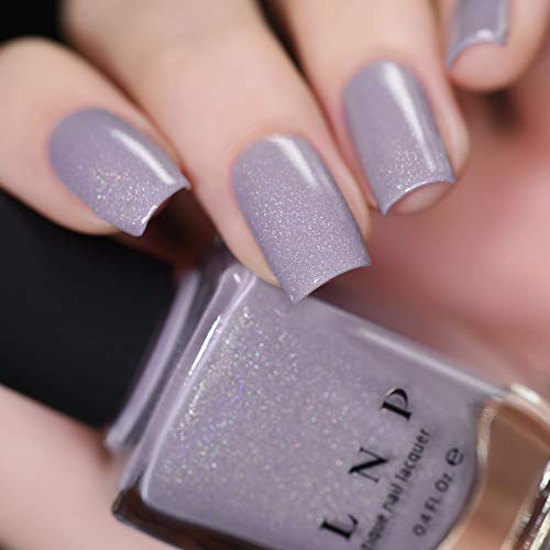 Image of ILNP ASAP - Soft Lavender Blue Neutral Nail Polish, Subtle Holographic, Chip Resistant, 7-Free, Non-Toxic, Vegan, Cruelty Free, 12ml