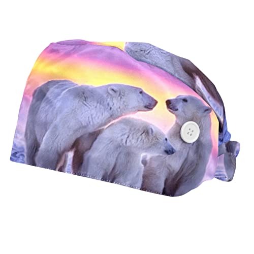 Chapeaux bouffants ours : 2 casquettes de travail ajustables en coton respirant