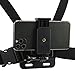 VBESTLIFE Cellphone Chest Mount, Universal Clip Holder for Smartphone & Action Camera, Adjustable Chest Strap Harness with 2.2 to 3.3in Rack for Action, Compatible with Motorcycle & Skiing