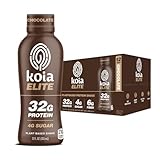 Koia Elite Plant Based Protein Shake, Chocolate, 32g Protein, 4g Sugar, 6g Prebiotic Fiber, Pre & Post Workout Nutritional Drink, No Seed Oils, Dairy-Free, Gluten-Free, Non-GMO, 12 Fl Oz (Pack of 12)