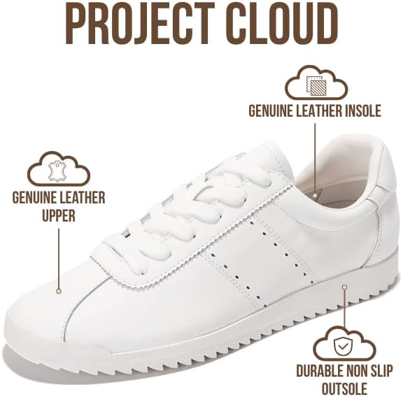 Project Cloud 100% Genuine Leather Sneakers for Women – Womens Sneakers with Memory Foam Insole – Lightweight & Non Slip Womens Shoes – Stylish Spring Shoes for Women 2026 (Lynn) - Image 3