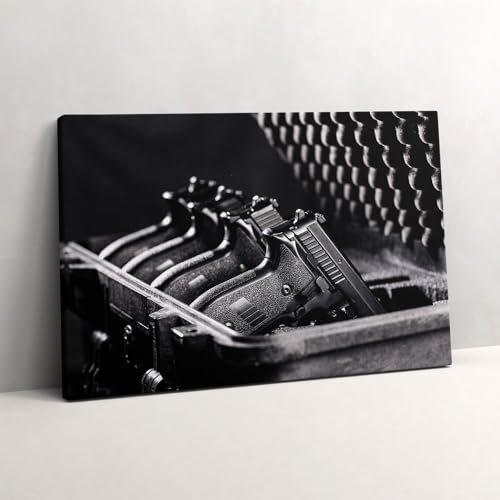 L'image imprimée sur toile 60x40cm Wallfluent pistolet aux finitions haut de gamme