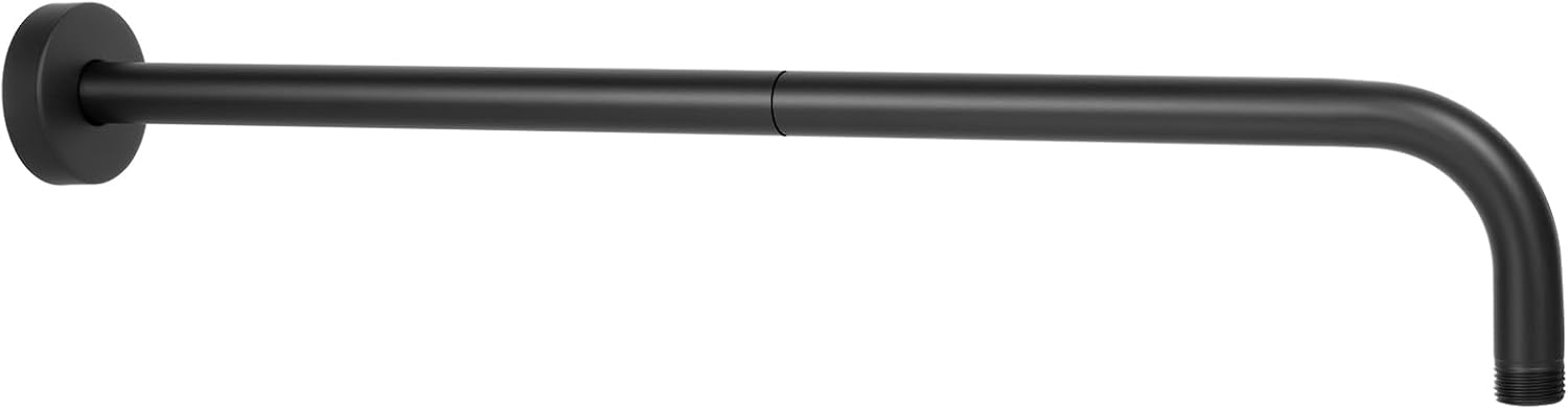 NearMoon Shower Arm, Extra Fixed Arm with Flange, Stainless Steel Wall-Mounted ShowerHead Arm (20 Inch, Matte Black) Matte Black 20 Inch