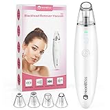 HeomBliss Limpiador de Poros, Electrónico Eliminador de Puntos Negros 5 Cabezales 5 Velocidades de LCD