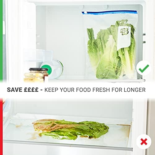 Food Storage Freezer Bags by XupZip | Heavy Duty Slider Ziplock Bags | Airtight Smart Zip Bags with Expandable Bottom | Stand and Fill BPA Free Food Storage Bags  30 x Gallon Food Bags (4.55L)