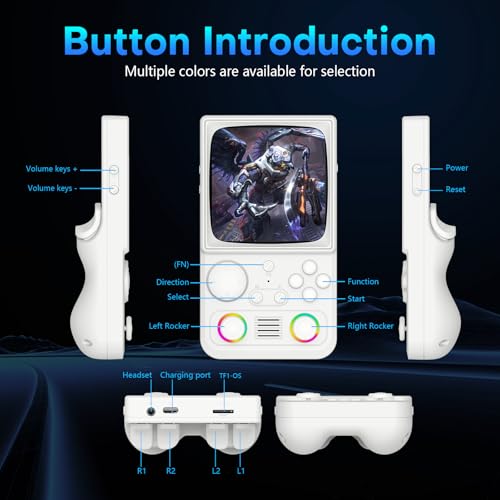 Image of R36TMAX Retro Handheld Game Console, Retro Gaming Console with 4.0 Inch 720x720 IPS Screen, Portable Handheld Linux System, 4000mAh Battery (Ivory White-128GB)