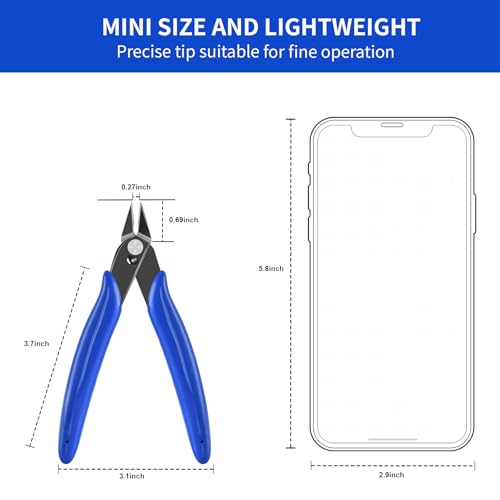 image for LBOKLING 5 Inch Micro Flush Cutter, 2 Pack Small Wire Cutters Spring L