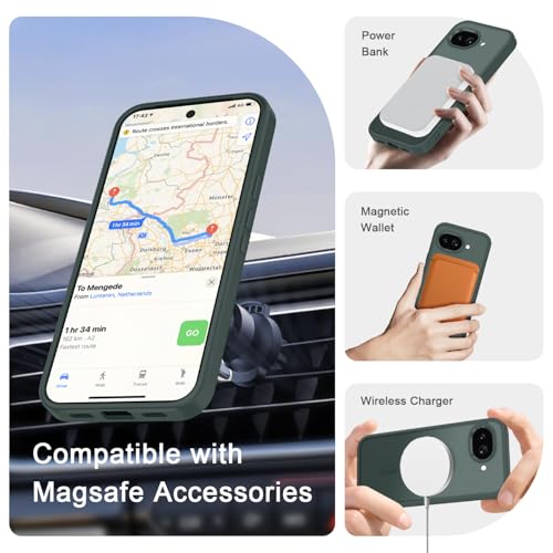 Image of for Google Pixel 10a Case, Matte Magnetic Phone Cover [with 1 Screen Protector] [Support for MagSafe] [Shockproof Military Grade Protection] Translucent Frosted Back, Gray