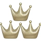 Large Crown Balloons Princess Baby Shower Decorations Royal King Queen Birthday Party Decorations Gold Crown Foil Balloon 3 Pack