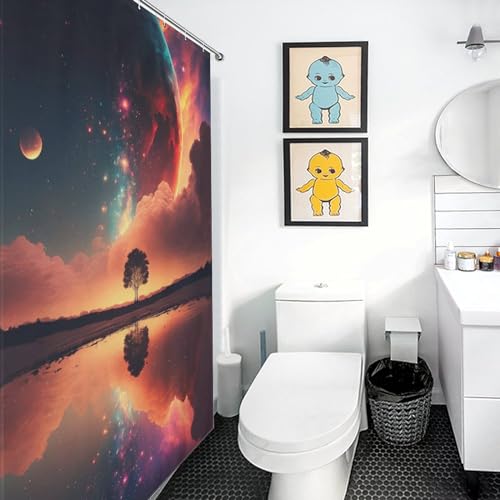 Rideau de douche anti éclaboussures grand format 183 x 183 cm avec crochets inclus