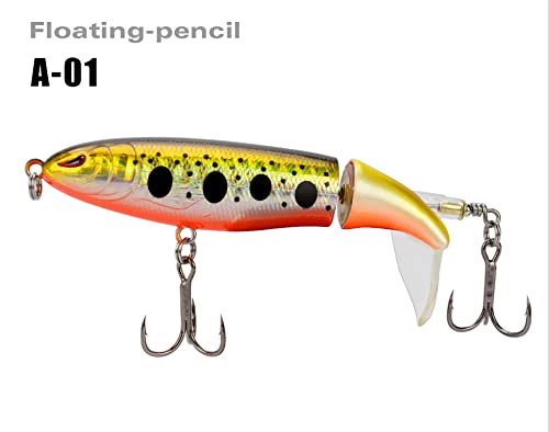 Hunting Hobby Fishing Topwater Crankbait Bass Lures Whopper Propeller Trout Spinner Baits Rotating Tail Pike Pike Salmon Walleye Swimming (A-06) - 1 Piece Fishing Lure 2