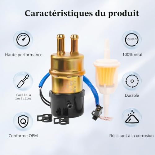 Road Passion Pompe à Carburant électrique 12v pour Yamaha FZR1000 1987-1988/FZR600R 1998-1999 / TZ250 1996 1997 1998 1999 2000 2001 – vue 5