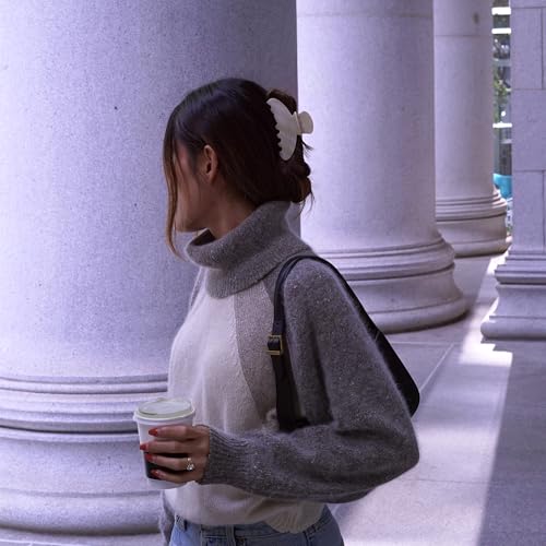 Hana Mia Large Creme Glossy Claw Clip (Single) — view 2