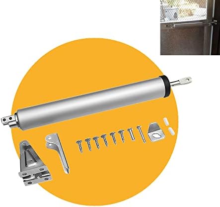 Door Closer with Hold Open by Premio for Screen Doors, Storm Doors, Residential, Office, Commercial Use, Pneumatic Standard (Brown, Silver)