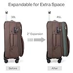 Hanke 3 Piece Luggage Sets Softside Expandable Carry On Luggage Set Travel Suitcase Sets with Spinner Wheels TSA Approved Luggage(Coffee, 20in/24in/28in) - Image 5