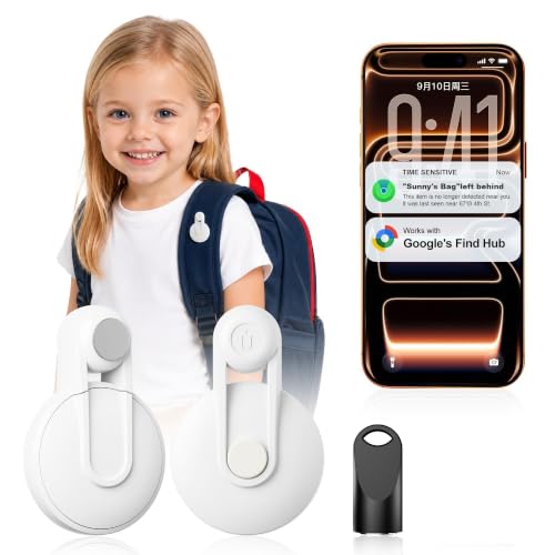 Otag GPS Tracker for Kids, Bluetooth Child Tracker & Tracking Device for Children Safety, Key Finder Pet Backpack Locator, Compatible with Apple Find My & Google Find Hub, No Monthly Fee White