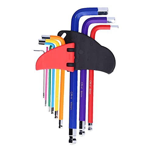 Conjunto De Chaves Hexagonais Kaufpart Com 9 Peças, Bola, Ponta Plana, Metal, Kit De Ferramentas Par