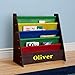 Personalized Dibsies Kids Bookshelf (Espresso with Primary Fabric)
