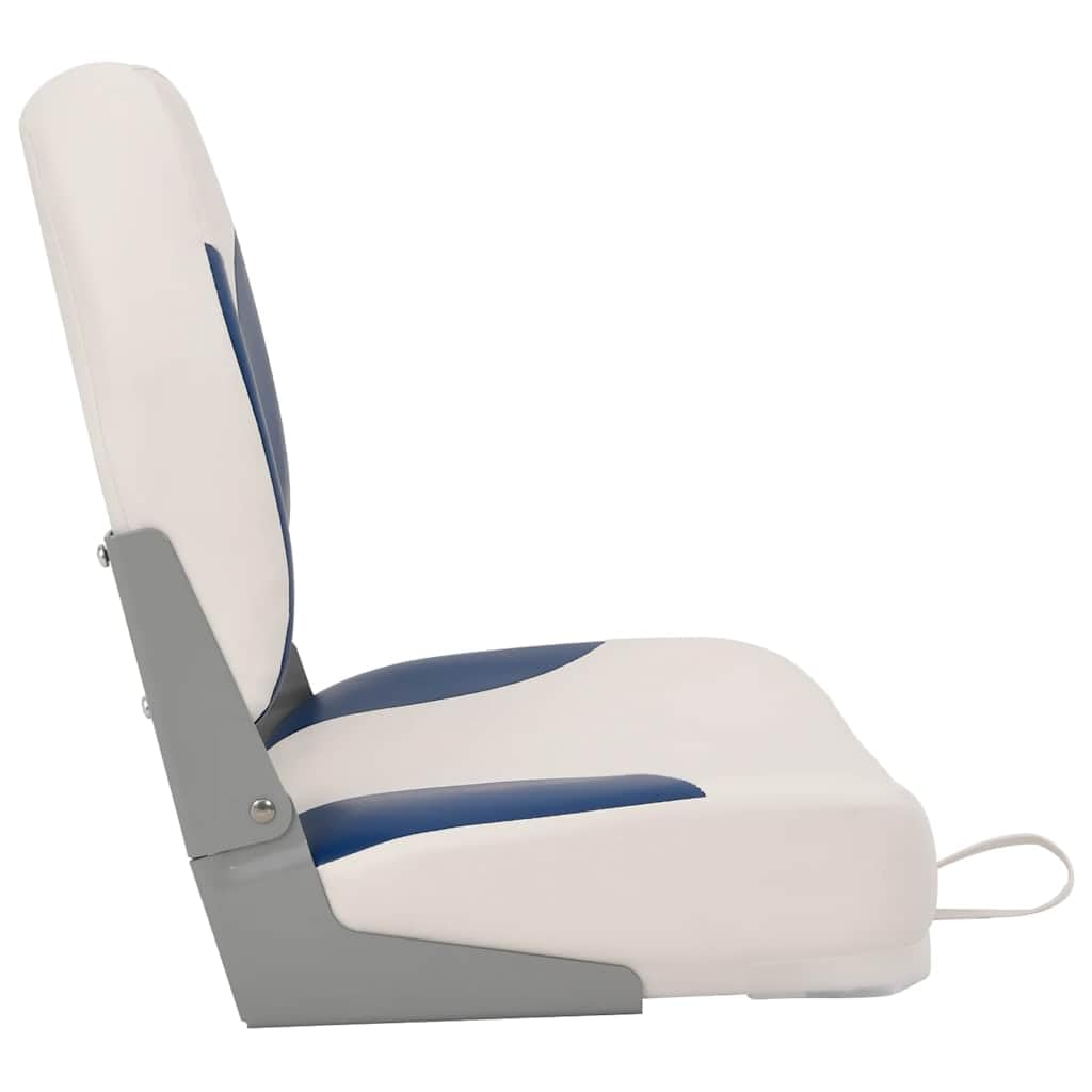 Set di 2 sedili per barca, pieghevoli, con imbottitura, colore: blu e bianco