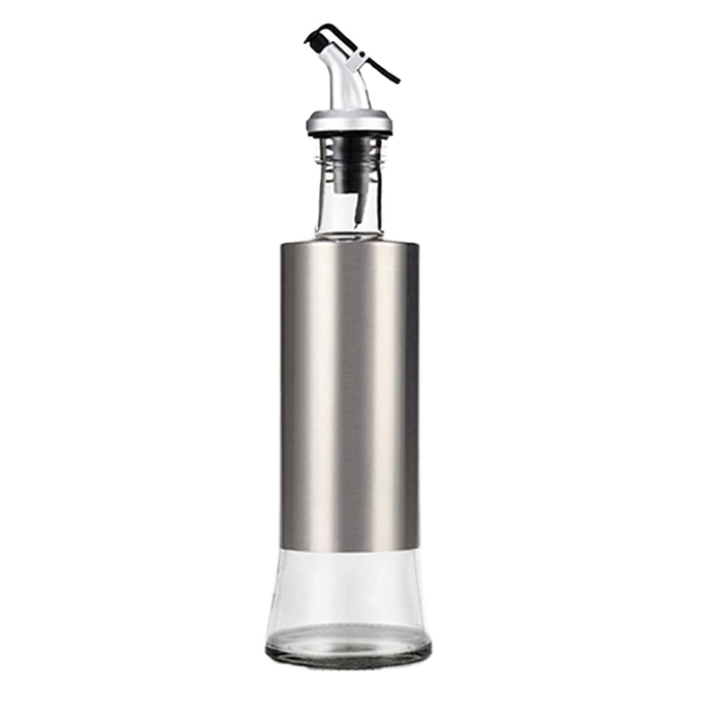Bouteille d'huile d'olive en acier inoxydable élégante pour table et cuisine chic