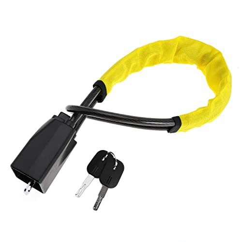 Cerradura antirrobo para volante con 2 llaves para seguridad de coche, se adapta a la mayoría de vehículos, camiones, SUV, carrito de golf, furgoneta (amarillo)