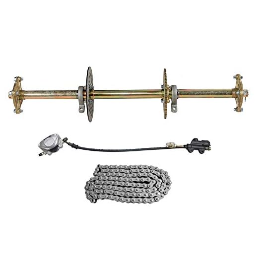 TDPRO 1" x 32" Live Axle Kit with Chain Sprocket Brake Master Cylinder Assembly and Chain & Sprocket for Go Kart Quad Trike Golf Carts