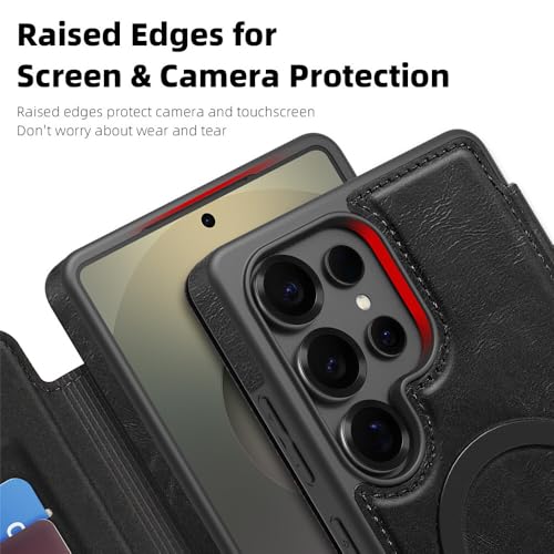 Étui compatible avec Samsung Galaxy S24 Plus couleur café housse protection cuir portefeuille - 7