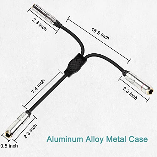 Cable divisor audio Jack 6.35mm 1/4 TRS Y 0.5 m miniatura 2