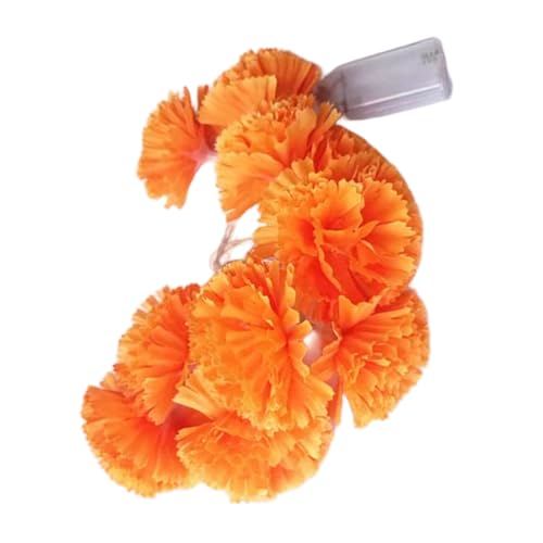 LOORGVEL Guirnalda de Flores Artificiales de Caléndula con Luces LED Luces Decoración de Día Muertos y Halloween Tira Luminosa para Festivo y Decoración