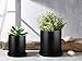 Jelofly Plant Pots - 5.7 + 4.8 Inch Black Matt Ceramic Planter for Flower, Cactus, Succulent Planting, with Drainage Hole & Saucer, Set of 2 (Plants Not Included)