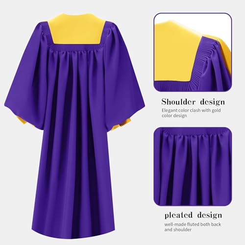 Unisex Adult Choir Robes Matte Finish for Baptisms with Cuff Sleeves2