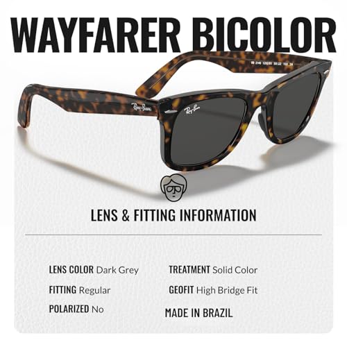 Ray-Ban RB2140 ORIGINAL WAYFARER BICOLOR Square Shaped Sunglasses for Men & Women with Official RAYBAN Eyewear Kit4
